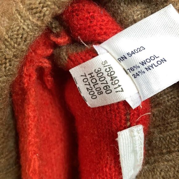 Vintage GAP wool blend sweater cardigan red and came red stripes - Picture 5 of 7